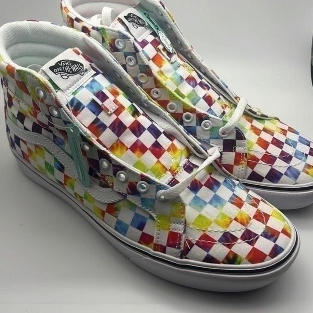 Vans comfycush tye die checker SK8-hi high top sneaker shoes NEW men 11‎